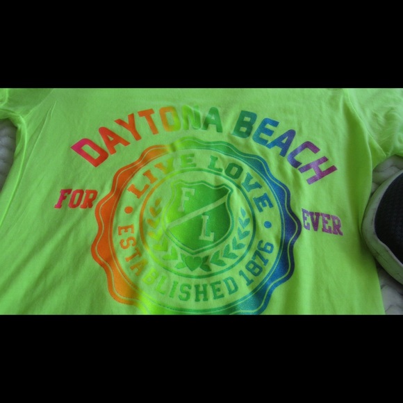 Neon Yellow Rue21 Daytona Beach T-Shirt - Picture 2 of 4